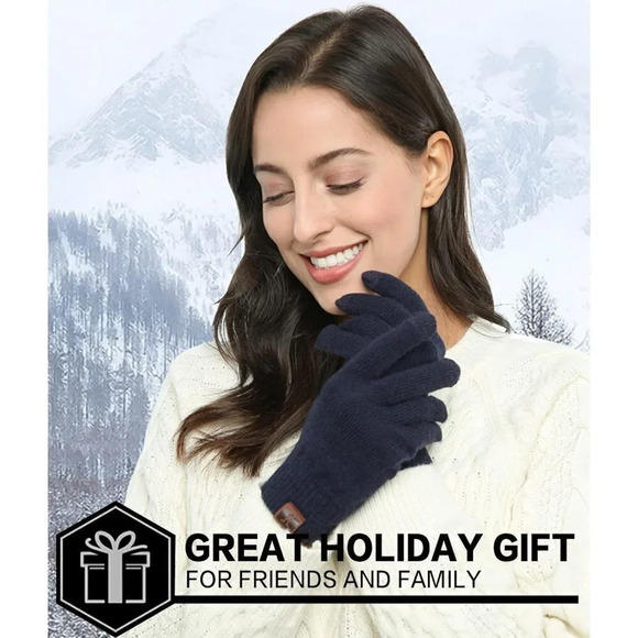 Women's Acrylic Winter Touchscreen Stretch Thermal Magic Warm Wool Gloves - Picture 5 of 6